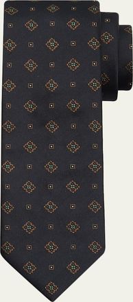 Brioni Mens Medallion Silk Tie