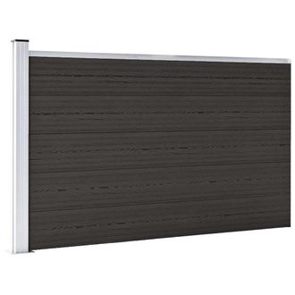 vidaXL Panel De Valla Wpc Negro 175x105 Cm Vidaxl
