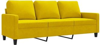 vidaXL Sofá de 3 plazas terciopelo amarillo 180 cm Vidaxl