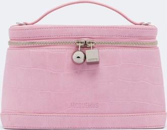 Jacquemus Petit Vanity croc-effect suede vanity bag
