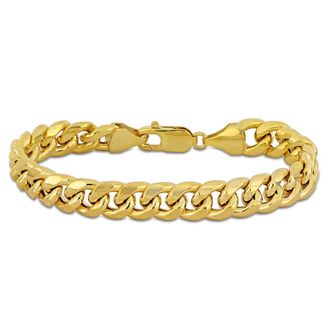 Amour 9.25mm Miami Cuban Link Chain Bracelet In 10K Yellow Gold, 7.5 In