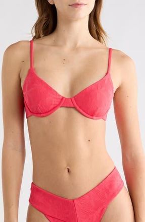 Volcom Blossom Daze Novelty Textured Underwire Bikini Top in True Red at Nordstrom Rack, Size X-Small