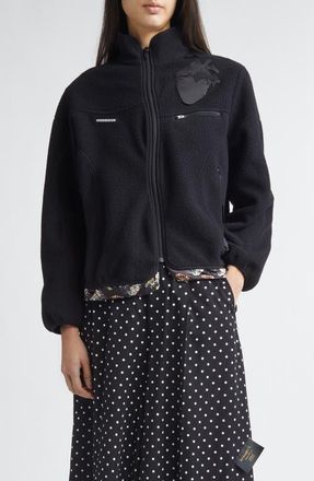 Undercover Blouson Fleece Zip Jacket in Black at Nordstrom, Size 2