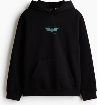 H&M Hoodie in Loose Fit - Schwarz