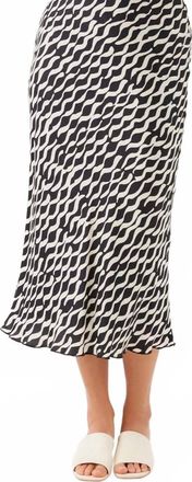 Karen Kane Satin Bias Cut Skirt In Print