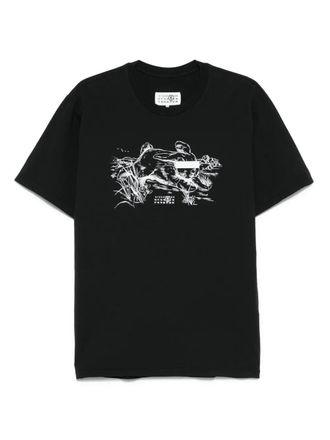 Maison Margiela graphic-print T-shirt - men - Cotton - S - Black