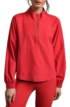 Rhone Mirage Water-Repellent Half-Zip Jacket in Cabana Red at Nordstrom, Size Xx-Large