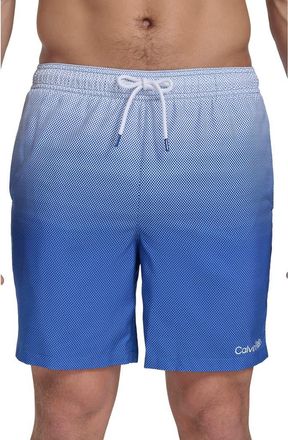 Calvin Klein Core Volley Gradient Dot Swim Trunks in Blue at Nordstrom Rack, Size X-Large