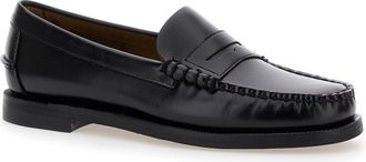 Sebago Womens Loafers Pull-On Black Leather