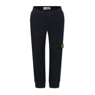Stone Island Boys Casual Cotton Trousers - male - Stone Island - Sweatpants - Black - 8 Y - Kids