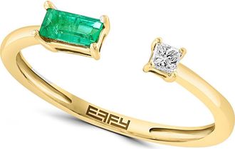 Effy 14K Yellow Gold Diamond & Emerald Ring in Green at Nordstrom Rack, Size 7