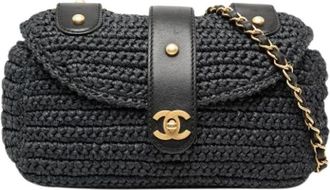 Chanel Pre-owned Crossbody Bag - Dames - Vintage Schoudertas - Zwart - ONE Size - Leer - Vintage
