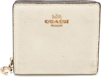 Coach Portafoglio Snap con zip Pre-owned - Bianco