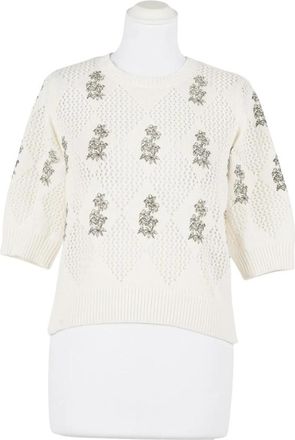 Twinset Pull Print Shirt - Dames - Ronde hals truien - Wit - M - Truien & Vesten