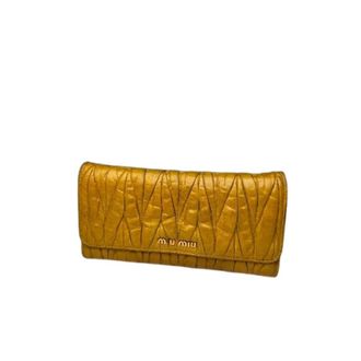 Miu Miu Pre-owned Vintage Matelass&eacute; Leather Wallet - - Pre-owned - Donna - Giallo - ONE SIZE