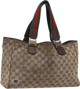 Gucci Pre-owned Canvas Handtas - Dames - Vintage Handtas - Beige - ONE Size - Vintage