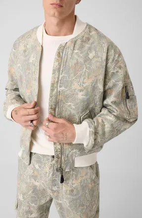 Guess Camo Canvas Bomber Jacket in Camo-Brown at Nordstrom, Size Xx-Large