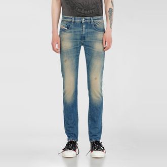 Diesel Slim Jeans Regular Waist 2019 D-Strukt, Medium blue, Zip fly
