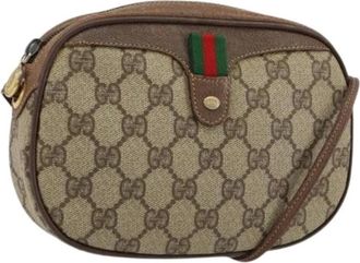 Gucci Pre-owned Cross Body Bags, female, Beige, Size: ONE SIZE Pre-owned Canvas Cross Body Bag