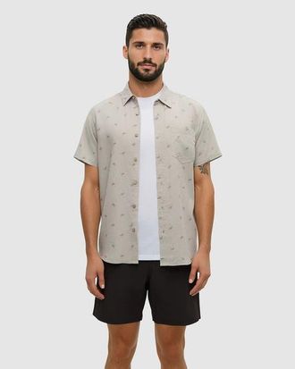 tentree Bike Around Mancos Shirt in Creek Stone/bike Around at Nordstrom, Size Xx-Large