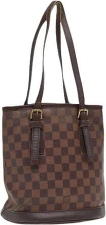 Louis Vuitton Pre-owned Bucket Bags, female, Brown, Size: ONE SIZE Pre-owned Damier Ebene Shoulder Bag