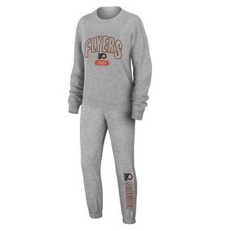 WEAR by Erin Andrews Womens WEAR by Erin Andrews Heather Gray Philadelphia Flyers Knit Long Sleeve Tri-Blend T-Shirt & Pants Sleep Set at Nordstrom, Size Medium