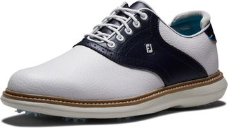 FootJoy Traditions 57899 MensM White Navy Leather Spike Golf Shoes LIQ1219
