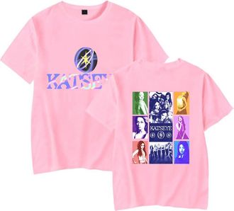 Generic KATSEYE 2025 Fan Support Merch T-Shirt - Unisex Short Sleeve Korean Style Graphic Tee for Fans (Pink,XXS)