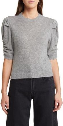Frame Denim Ruched Sleeve Recycled Cashmere & Wool Sweater in Gris Heather at Nordstrom Rack, Size X-Large