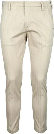 Entre Amis Beige Slim Fit Trousers With Vertical Stripe Pattern From Entre Amis