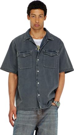 Diesel Bowling shirt in coloured denim - Denim Shirts - Man - Grey