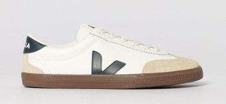 Veja Volley Sustainable O. T. Leather Trainers with Contrasting V-Logo