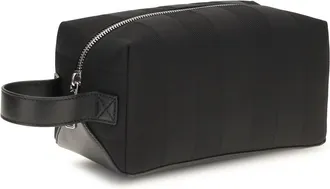 Fendi Mens Striped Beauty Case Nero+palladio Polyamide; Polyester Cases