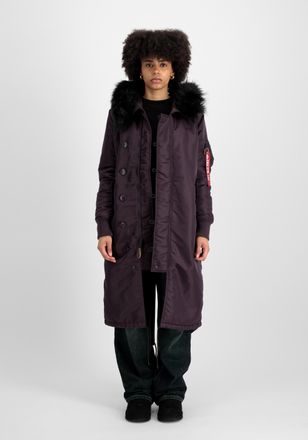 Alpha Industries Winterjacke ALPHA INDUSTRIES Long Fishtail W, Damen, Gr. XS, lila (plum), Obermaterial: 100% Nylon; Futter: 100% Nylon; F&uuml;llung: 100% Polyester, Jacke