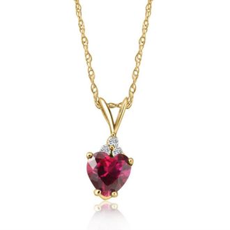 Pompeii3 1/2ct Diamond & Ruby Heart Pendant 14K White Yellow or Rose Gold Necklace 1/2