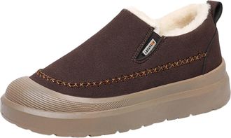 Generic Brown Male Everyday Velvet Thick Bottom No Tired Shoes for Fall and Winter Wear with Soft Sole Snow Boots and Durable Construction