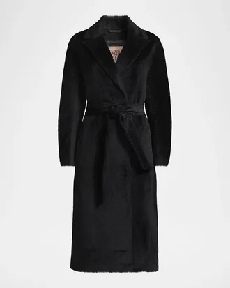 Cinzia Rocca Pressed Alpaca-Blend Wrap Jacket