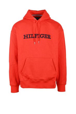 Tommy Hilfiger Red Cotton Polyester Men Hoodie