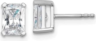 Diamond2Deal 14k White Gold Radiant 1 1/2 ct Lab Grown Diamond Stud Earrings VS Clarity, G-H Color