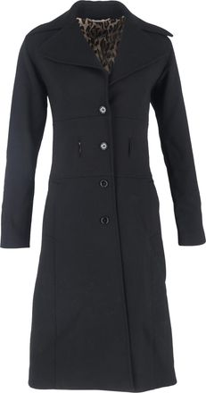 Dolce & Gabbana Pre-owned Womens & Single-Breasted Coat with Pockets in Black Wool - Size EU 40 (Womens)