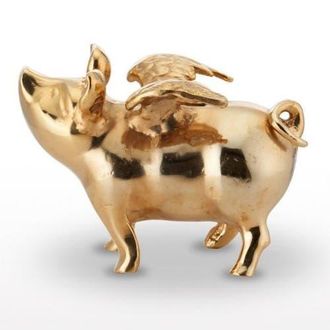 Lunares Flying Pig Bank in Gold at Nordstrom