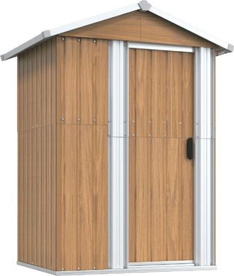 vidaXL Caseta De Jard&iacute;n Marr&oacute;n 126x97,5x177 Cm Acero Galvanizado Vidaxl