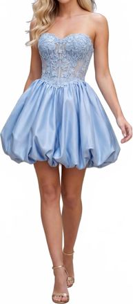 Nox Anabel Strapless Lace Mini Homecoming Dress In Powder Blue