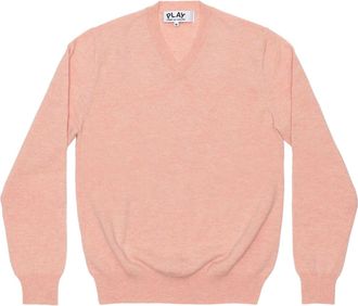 Comme Des Gar&ccedil;ons (WMNS) COMME des GARCONS PLAY V-Neck Pullover Sleeve Heart Pink AZ-N089-051-5