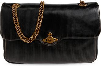 Vivienne Westwood Anita Medium Schoudertas - Dames - Tassen - Zwart - Maat: ONE Size Leer