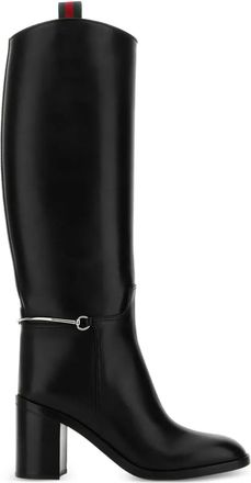 Gucci 85mm leather knee-high heeled boots - women - Calf Leather/Calf Leather/Calf Leather - 37.5 - Black