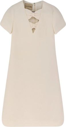 Valentino Short Dresses, female, Beige, Size: XS Bow Short Dress