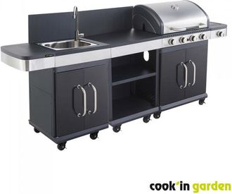 COOK IN GARDEN Cookin Garden - Conjunto Fidgi 4 + Mesa Auxiliar + Fregadero - Cook In Garden