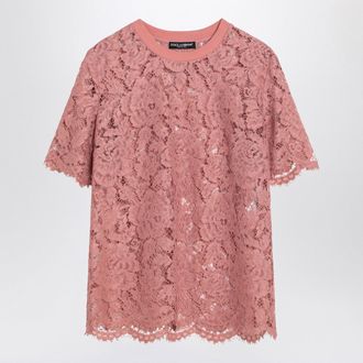 Dolce & Gabbana Dolce&Gabbana Pink Lace T Shirt