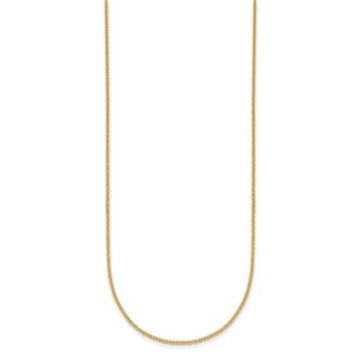 Diamond2Deal 14k Yellow Gold Polished 1.5mm Solid Cable Chain Necklace